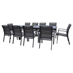 Ensemble Modulo Full Alu Table 6/10 places + 10 Fauteuils