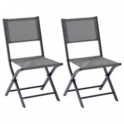 Lot de 2 chaises pliantes modulo grise