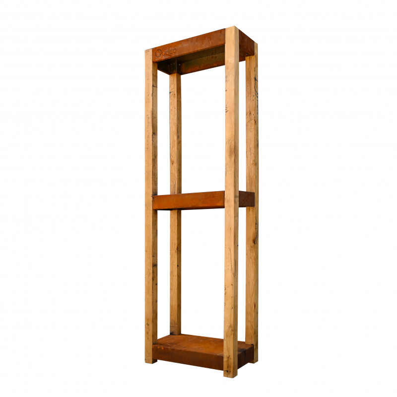 meuble rack bois cremagliera moyen corten