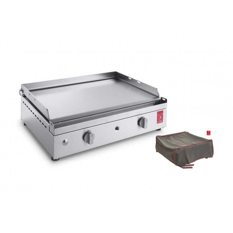 plancha inox chef 55 lisse + housse