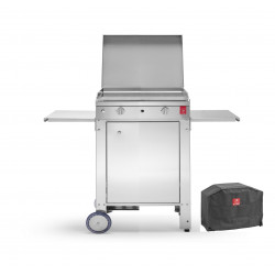 Plancha Inox Chef 55 Lisse + Chariot fermé + Couvercle + Housse de protection - PLANET