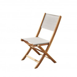Chaise pliante en bois d'acacia et textilène gris - WILSA