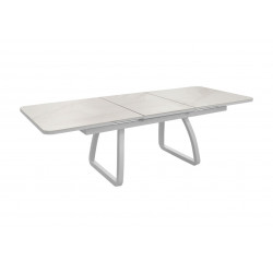 Table Oléron 180/240 cm (8 places) - Châssis Blanc - Plateau Kedra - OCEO